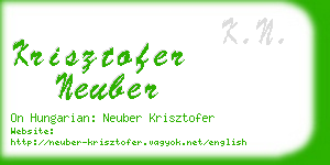 krisztofer neuber business card